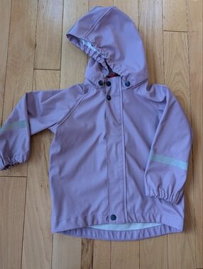 Reima Norwegian Lilac Waterproof Hooded Rain Jacket with Reflective Stripes